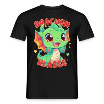 Süßes Drachenklasse Grundschule Klassentier - Männer T-Shirt - Schwarz - Vorne - AI Model Male 178 light (178cm)