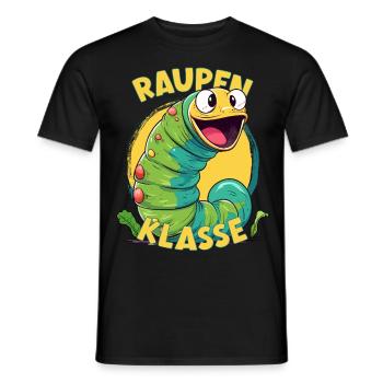 Cartoon Raupenklasse Grundschule Klassentier Raupe - Männer T-Shirt - Schwarz - Vorne - AI Model Male 178 light (178cm)