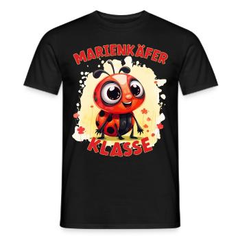 Cartoon Marienkäferklasse Grundschule Klassentier - Männer T-Shirt - Schwarz - Vorne - AI Model Male 178 light (178cm)