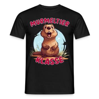 Süßes Murmeltierklasse Grundschule Klassentier - Männer T-Shirt - Schwarz - Vorne - AI Model Male 178 light (178cm)