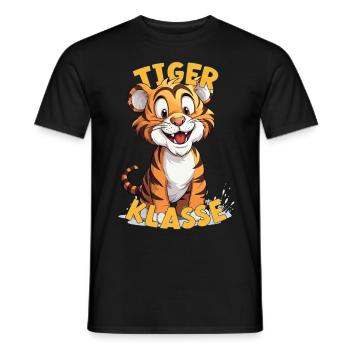 Cartoon Tigerklasse Grundschule Klassentier Tiger - Männer T-Shirt - Schwarz - Vorne - AI Model Male 178 light (178cm)