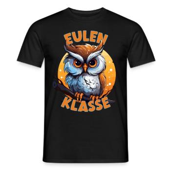 Cartoon Eulenklasse Grundschule Klassentier Eule - Männer T-Shirt - Schwarz - Vorne - AI Model Male 178 light (178cm)