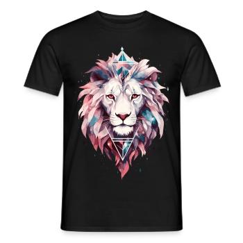 Lion Lion Head Cosmic Galaxy Universe Art - Men's T-Shirt - black - Front - AI Model Male 178 light (178cm)