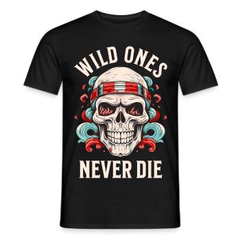crâne crâne squelette moto motard gang - T-shirt homme - noir - Devant - AI Model Male 178 light (178cm)