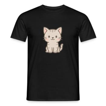Cute Baby Cat - Men's T-Shirt - black - Front - AI Model Male 178 light (178cm)