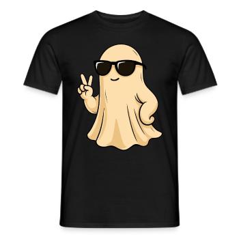 Ghost with Sun Birch Peace - Men's T-Shirt - black - Front - AI Model Male 178 light (178cm)