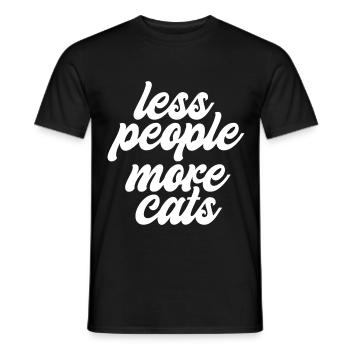 Moins de gens, plus de chats - T-shirt homme - noir - Devant - AI Model Male 178 light (178cm)