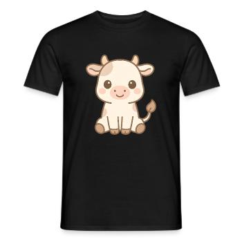 Cute Baby Cow - Men's T-Shirt - black - Front - AI Model Male 178 light (178cm)