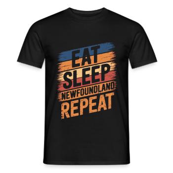 Eat. Sleep. Neufundländer. Repeat. - Männer T-Shirt - Schwarz - Vorne - AI Model Male 178 light (178cm)