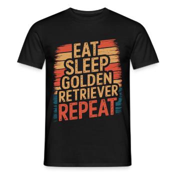 Eat. Sleep. Golden Retriever. Repeat. - Männer T-Shirt - Schwarz - Vorne - AI Model Male 178 light (178cm)