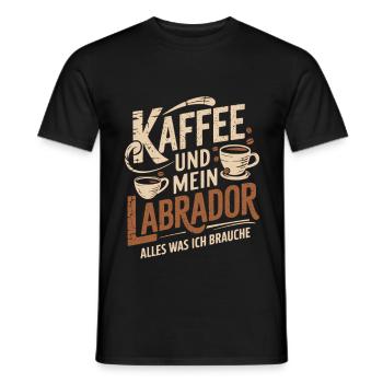 Kaffee und mein Labrador - Männer T-Shirt - Schwarz - Vorne - AI Model Male 178 light (178cm)