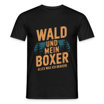 Wald und mein Deutscher Boxer - Männer T-Shirt - Schwarz - Vorne - AI Model Male 178 light (178cm)