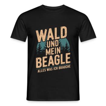 Wald und mein Beagle - Männer T-Shirt - Schwarz - Vorne - AI Model Male 178 light (178cm)