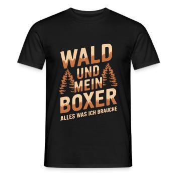 Wald und mein Deutscher Boxer - Männer T-Shirt - Schwarz - Vorne - AI Model Male 178 light (178cm)