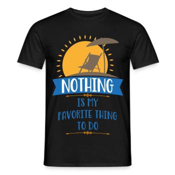 Lieblingsbeschäftigung Strand: Nichts - Männer T-Shirt - Schwarz - Vorne - AI Model Male 178 light (178cm)