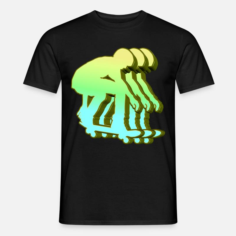 Skateboarder 3D - Männer T-Shirt - Schwarz