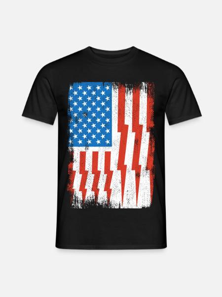 Electrician US Flag - Men's T-Shirt - black