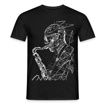 Croquis du saxophoniste - T-shirt homme - noir - Devant - AI Model Male 178 light (178cm)