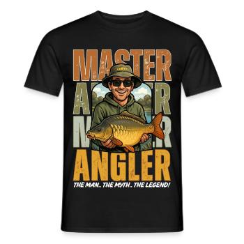 Pêche à la carpe Humour Maître pêcheur Héros légendaire - T-shirt homme - noir - Devant - AI Model Male 178 light (178cm)