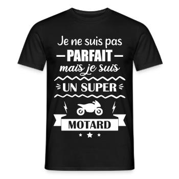 Pas parfait mais super motard Moto - T-shirt homme - noir - Devant - AI Model Male 178 light (178cm)