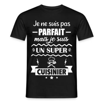 Not perfect but great cook - Men's T-Shirt - black - Front - AI Model Male 178 light (178cm)