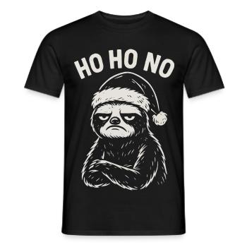 Faultier mit Santa Hut – Ho Ho No - Männer T-Shirt - Schwarz - Vorne - AI Model Male 178 light (178cm)