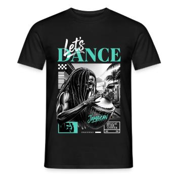 Lets Dance Jamaican Drummer - T-shirt homme - noir - Devant - AI Model Male 178 light (178cm)
