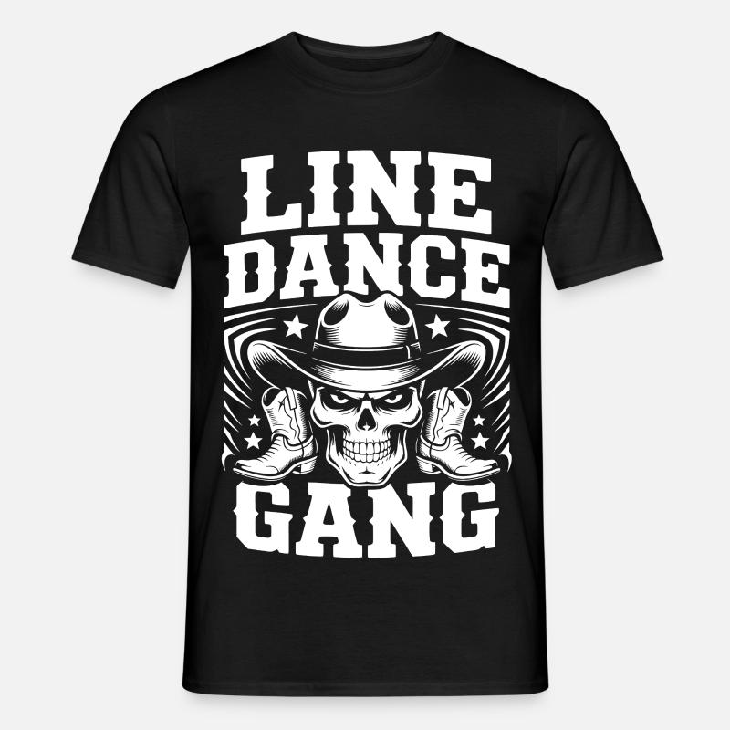 Line Dance Gang Skull Tee - Männer T-Shirt - Schwarz