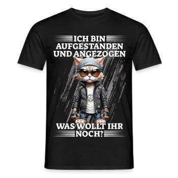 Je me suis levé et je me suis habillé - T-shirt homme - noir - Devant - AI Model Male 178 light (178cm)