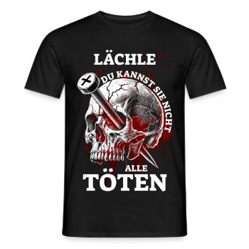 Smile, you can't kill them all - Men's T-Shirt - black - Front - AI Model Male 178 light (178cm)