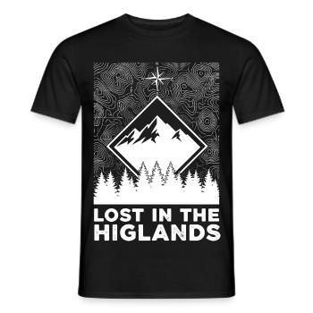 Lost In The Highlands - Men's T-Shirt - black - Front - AI Model Male 178 light (178cm)