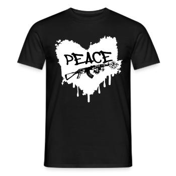 Peace Gun Blossoms Graffiti - Men's T-Shirt - black - Front - AI Model Male 178 light (178cm)