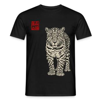 Leopard Asian - Men's T-Shirt - black - Front - AI Model Male 178 light (178cm)