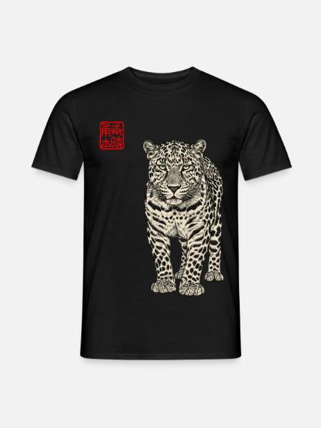 Leopard Asian - Men's T-Shirt - black