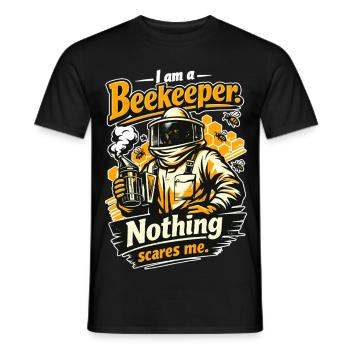 Beekeeper Gift: I am a Beekeeper Nothing scares me - Men's T-Shirt - black - Front - AI Model Male 178 light (178cm)