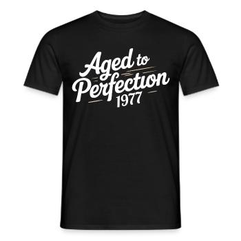 1977 Design for the 49 – For 49 years - Men's T-Shirt - black - Front - AI Model Male 178 light (178cm)