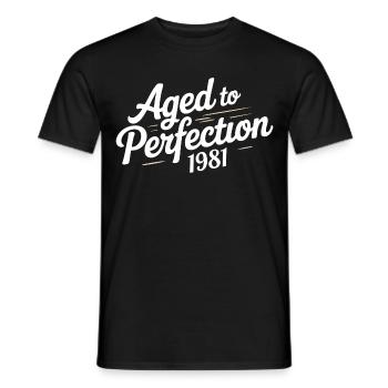 1981 Design for the 45 – For 45 years - Men's T-Shirt - black - Front - AI Model Male 178 light (178cm)