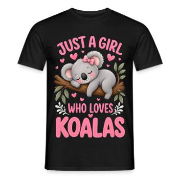 Juste une fille qui aime les koalas - T-shirt homme - noir - Devant - AI Model Male 178 light (178cm)