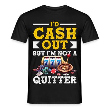 Don't Give Up Casino Roulette Slot Machine Gambling - Men's T-Shirt - black - Front - AI Model Male 178 light (178cm)
