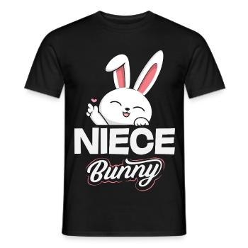 Joyeuse Pâques, douce chasse aux œufs du lapin, œufs de Pâques - T-shirt homme - noir - Devant - AI Model Male 178 light (178cm)