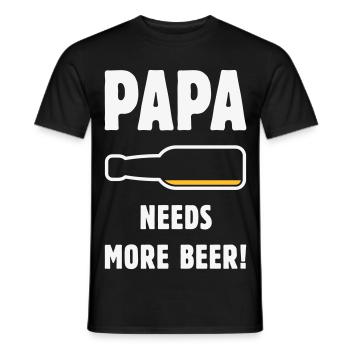 Papa a besoin de plus de bière ! (Bière Père Papa / NEG 2C) - T-shirt homme - noir - Devant - AI Model Male 178 light (178cm)