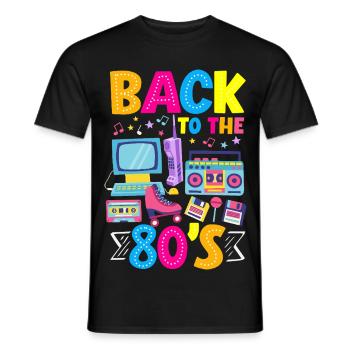 Retro Back to the 80s Vintage Design - Männer T-Shirt - Schwarz - Vorne - AI Model Male 178 light (178cm)
