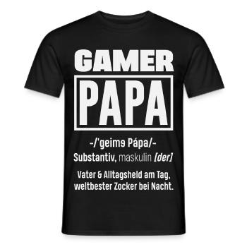 Gamer Papa Definition Lustiger Zocker Vater - Männer T-Shirt - Schwarz - Vorne - AI Model Male 178 light (178cm)