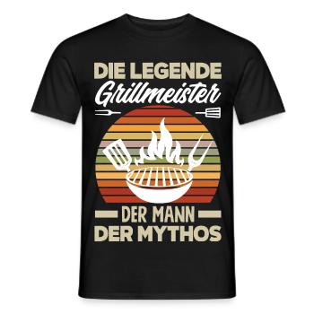 Die Legende Grillmeister Der Mann Der Mythos BBQ - Männer T-Shirt - Schwarz - Vorne - AI Model Male 178 light (178cm)