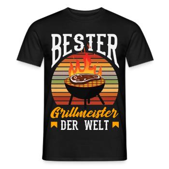 Bester Grillmeister Der Welt Papa Vater Lustig - Männer T-Shirt - Schwarz - Vorne - AI Model Male 178 light (178cm)