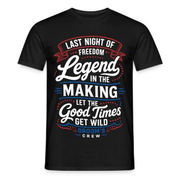 Last Night Of Freedom Party - Men's T-Shirt - black - Front - AI Model Male 178 light (178cm)