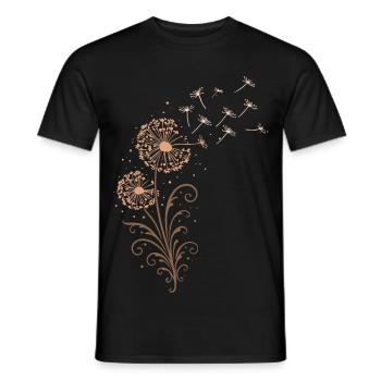 Pissenlit – Motif floral de la nature Pissenlit - T-shirt homme - noir - Devant - AI Model Male 178 light (178cm)
