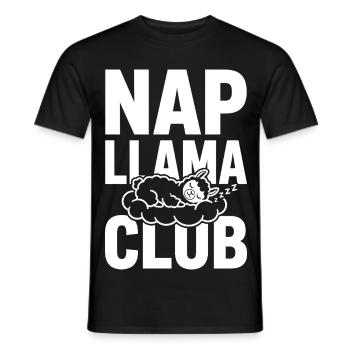 Nap Llama Club – Sleeping Llama - Men's T-Shirt - black - Front - AI Model Male 178 light (178cm)