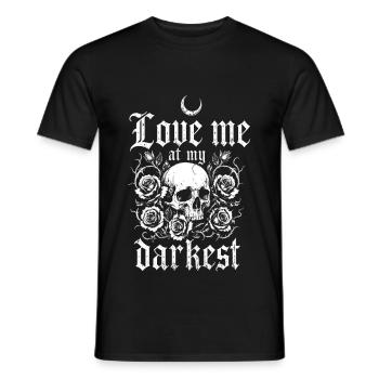 Gothic Skull and Roses | Dark Romance Alternative - Männer T-Shirt - Schwarz - Vorne - AI Model Male 178 light (178cm)