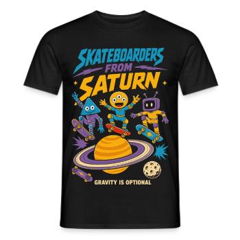 Skateurs de Saturne - T-shirt homme - noir - Devant - AI Model Male 178 light (178cm)